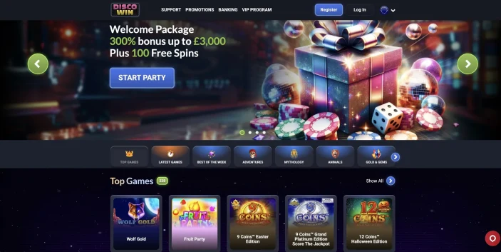 DiscoWin Casino Lobby