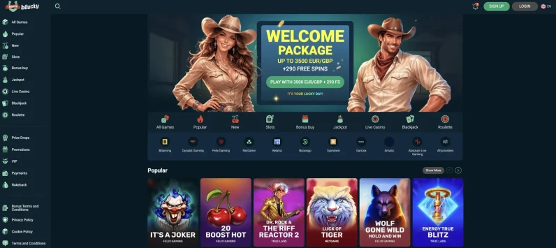 Bilucky Casino Lobby